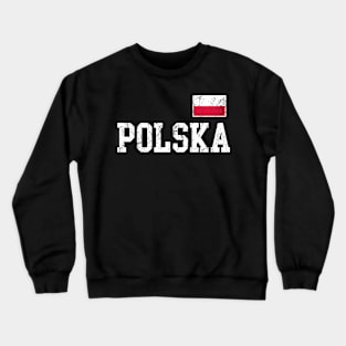 Polska Flag Poland Polish Family Vintage Distressed Graphic Crewneck Sweatshirt